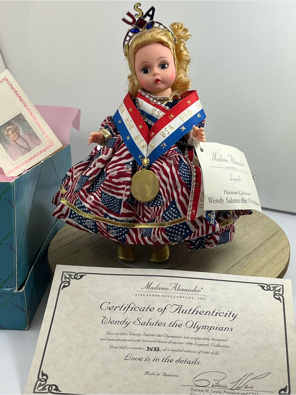 Madame Alexander Wendy Salutes The Olympians Doll 86005 Complete In Box 8” 1996